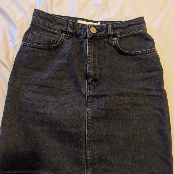 Jupe taille haute en denim gris/charcoal - Picture 3 of 3